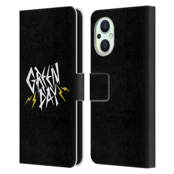 Green Day Graphics Bolts Leather Book Wallet Case Cover For OPPO Reno8 Lite