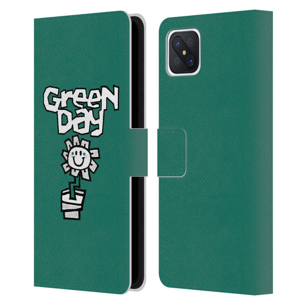 Green Day Graphics Flower Leather Book Wallet Case Cover For OPPO Reno4 Z 5G