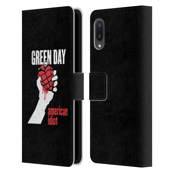 Green Day Graphics American Idiot Leather Book Wallet Case Cover For Samsung Galaxy A02/M02 (2021)