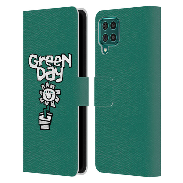Green Day Graphics Flower Leather Book Wallet Case Cover For Samsung Galaxy F62 (2021)