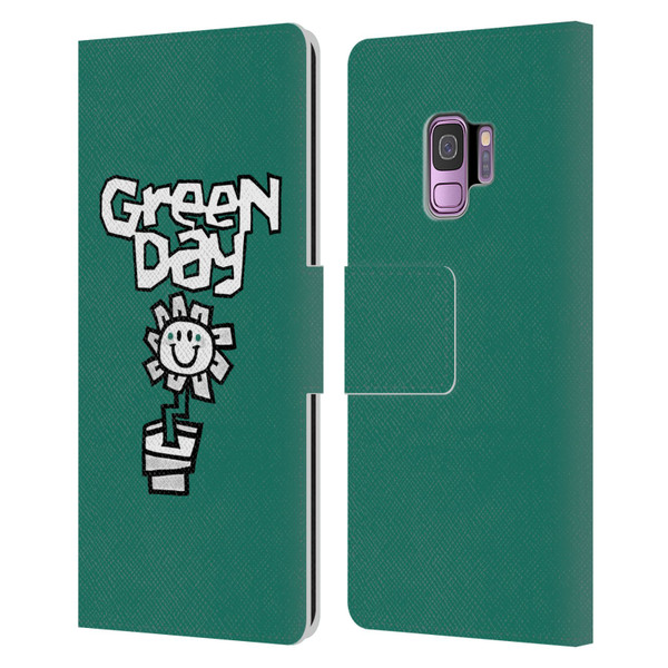 Green Day Graphics Flower Leather Book Wallet Case Cover For Samsung Galaxy S9