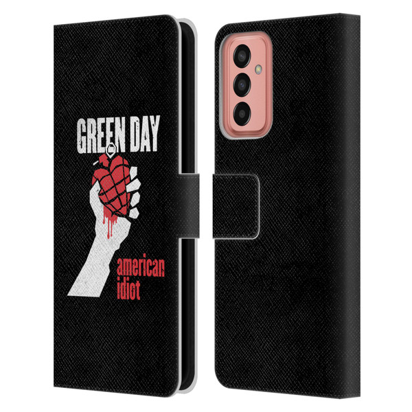 Green Day Graphics American Idiot Leather Book Wallet Case Cover For Samsung Galaxy M13 (2022)