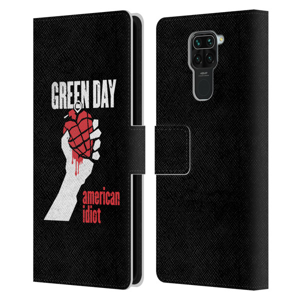 Green Day Graphics American Idiot Leather Book Wallet Case Cover For Xiaomi Redmi Note 9 / Redmi 10X 4G