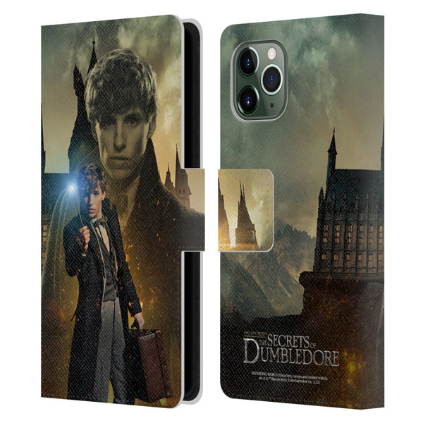 Fantastic Beasts: Secrets of Dumbledore Character Art Newt Scamander Leather Book Wallet Case Cover For Apple iPhone 11 Pro