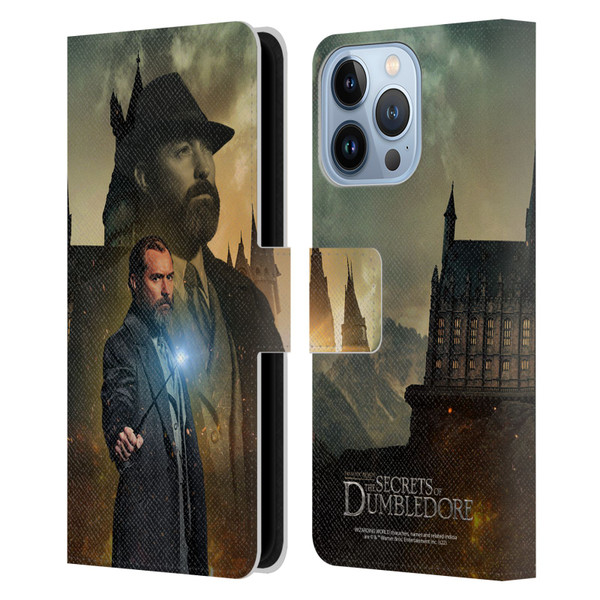 Fantastic Beasts: Secrets of Dumbledore Character Art Albus Dumbledore Leather Book Wallet Case Cover For Apple iPhone 13 Pro