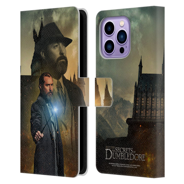 Fantastic Beasts: Secrets of Dumbledore Character Art Albus Dumbledore Leather Book Wallet Case Cover For Apple iPhone 14 Pro Max