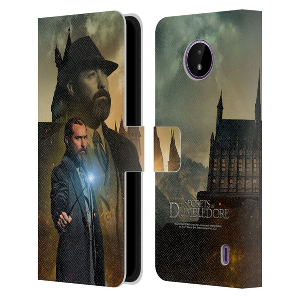 Fantastic Beasts: Secrets of Dumbledore Character Art Albus Dumbledore Leather Book Wallet Case Cover For Nokia C10 / C20