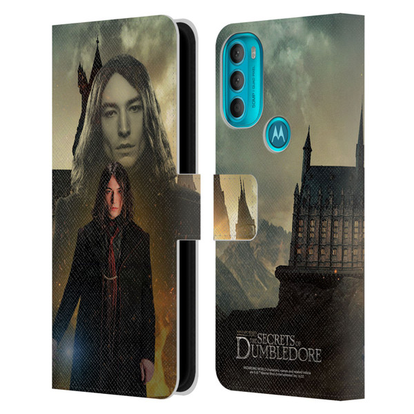 Fantastic Beasts: Secrets of Dumbledore Character Art Credence Barebone Leather Book Wallet Case Cover For Motorola Moto G71 5G