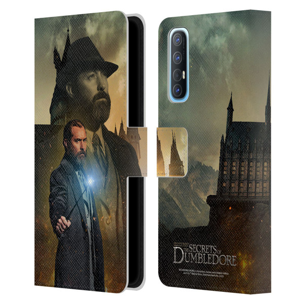 Fantastic Beasts: Secrets of Dumbledore Character Art Albus Dumbledore Leather Book Wallet Case Cover For OPPO Find X2 Neo 5G