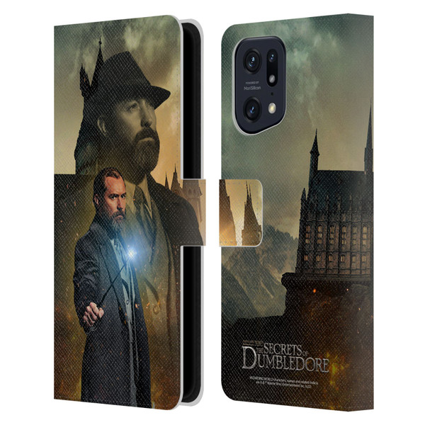 Fantastic Beasts: Secrets of Dumbledore Character Art Albus Dumbledore Leather Book Wallet Case Cover For OPPO Find X5