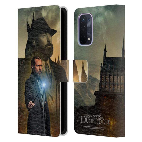 Fantastic Beasts: Secrets of Dumbledore Character Art Albus Dumbledore Leather Book Wallet Case Cover For OPPO A54 5G