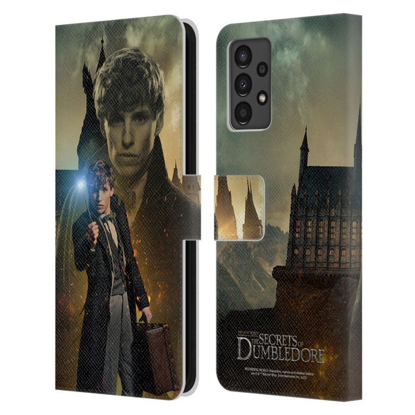 Fantastic Beasts: Secrets of Dumbledore Character Art Newt Scamander Leather Book Wallet Case Cover For Samsung Galaxy A13 (2022)