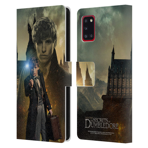Fantastic Beasts: Secrets of Dumbledore Character Art Newt Scamander Leather Book Wallet Case Cover For Samsung Galaxy A31 (2020)