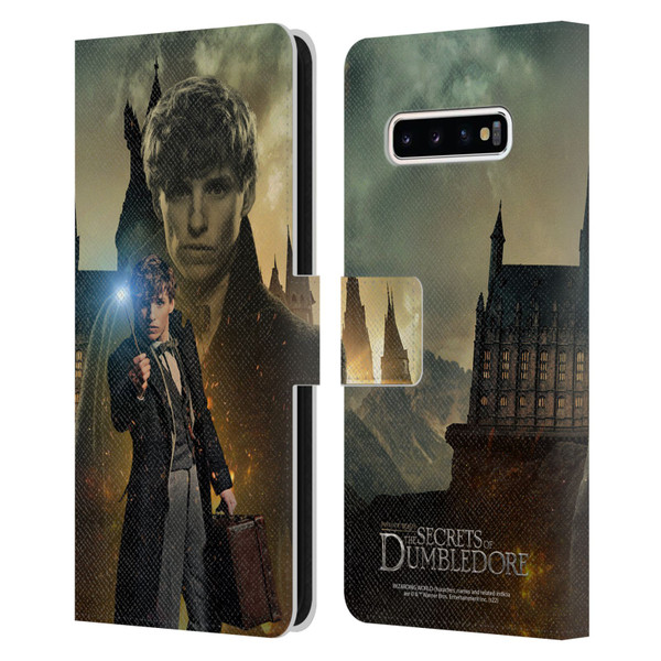 Fantastic Beasts: Secrets of Dumbledore Character Art Newt Scamander Leather Book Wallet Case Cover For Samsung Galaxy S10+ / S10 Plus