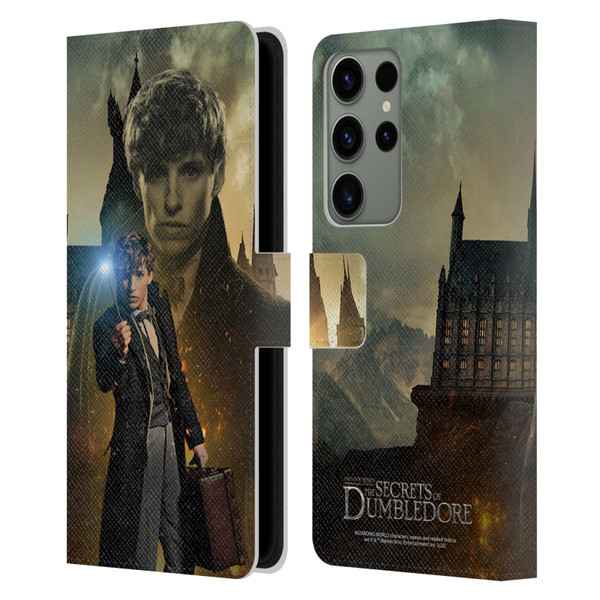 Fantastic Beasts: Secrets of Dumbledore Character Art Newt Scamander Leather Book Wallet Case Cover For Samsung Galaxy S23 Ultra 5G