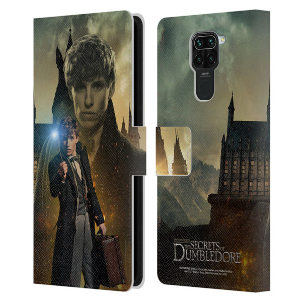 Fantastic Beasts: Secrets of Dumbledore Character Art Newt Scamander Leather Book Wallet Case Cover For Xiaomi Redmi Note 9 / Redmi 10X 4G