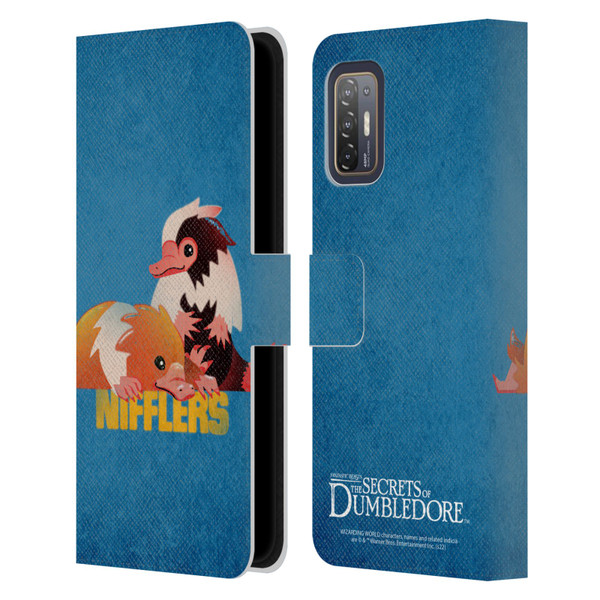 Fantastic Beasts: Secrets of Dumbledore Graphic Badges Nifflers Leather Book Wallet Case Cover For HTC Desire 21 Pro 5G