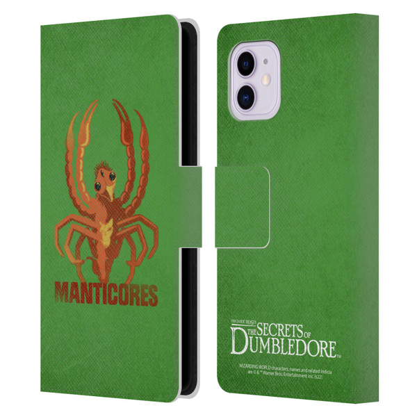 Fantastic Beasts: Secrets of Dumbledore Graphic Badges Manticores Leather Book Wallet Case Cover For Apple iPhone 11