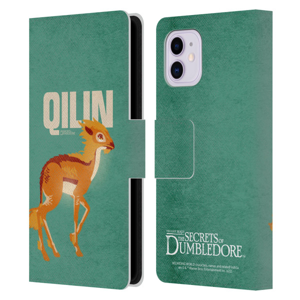 Fantastic Beasts: Secrets of Dumbledore Graphic Badges Qilin Leather Book Wallet Case Cover For Apple iPhone 11