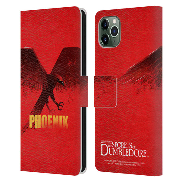 Fantastic Beasts: Secrets of Dumbledore Graphic Badges Phoenix Leather Book Wallet Case Cover For Apple iPhone 11 Pro Max