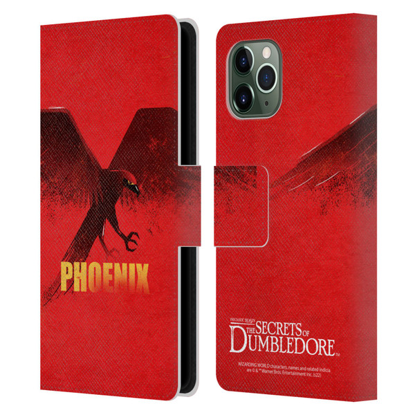 Fantastic Beasts: Secrets of Dumbledore Graphic Badges Phoenix Leather Book Wallet Case Cover For Apple iPhone 11 Pro