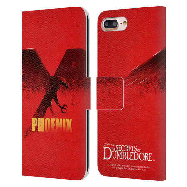 Fantastic Beasts: Secrets of Dumbledore Graphic Badges Phoenix Leather Book Wallet Case Cover For Apple iPhone 7 Plus / iPhone 8 Plus