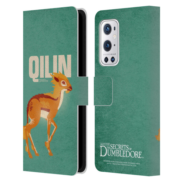 Fantastic Beasts: Secrets of Dumbledore Graphic Badges Qilin Leather Book Wallet Case Cover For OnePlus 9 Pro