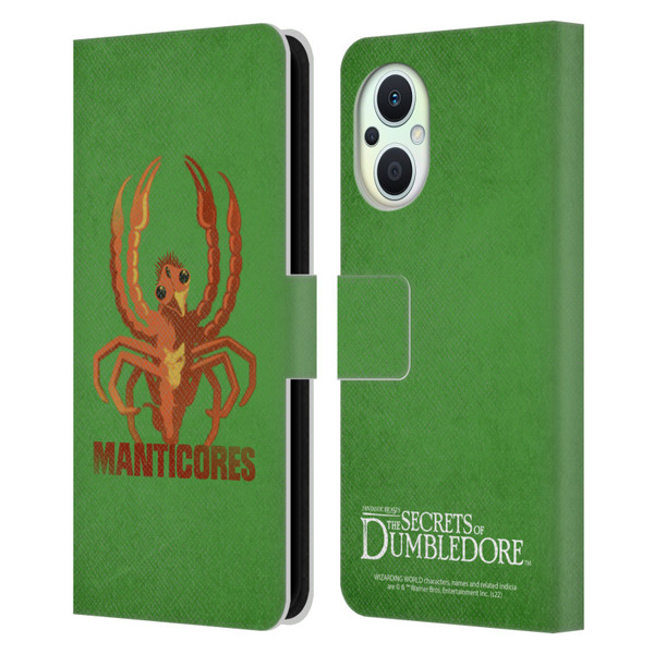 Fantastic Beasts: Secrets of Dumbledore Graphic Badges Manticores Leather Book Wallet Case Cover For OPPO Reno8 Lite