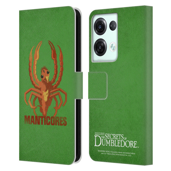 Fantastic Beasts: Secrets of Dumbledore Graphic Badges Manticores Leather Book Wallet Case Cover For OPPO Reno8 Pro