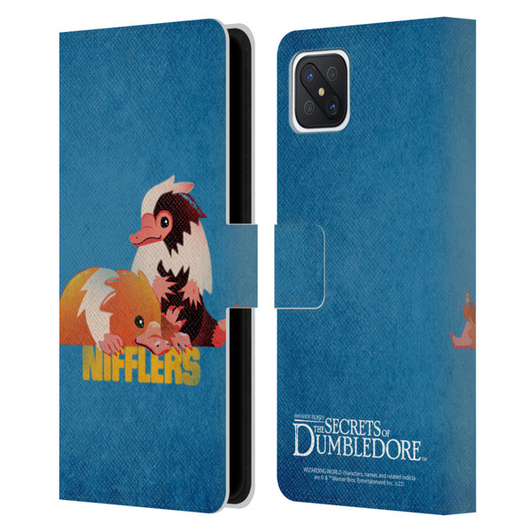 Fantastic Beasts: Secrets of Dumbledore Graphic Badges Nifflers Leather Book Wallet Case Cover For OPPO Reno4 Z 5G