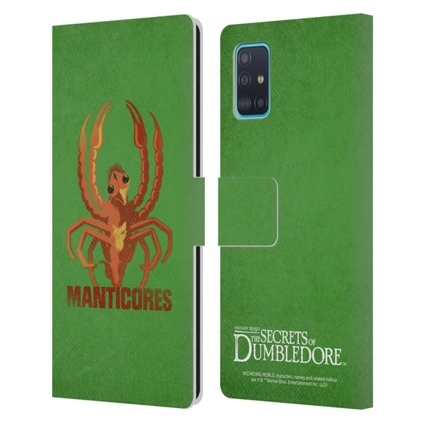 Fantastic Beasts: Secrets of Dumbledore Graphic Badges Manticores Leather Book Wallet Case Cover For Samsung Galaxy A51 (2019)