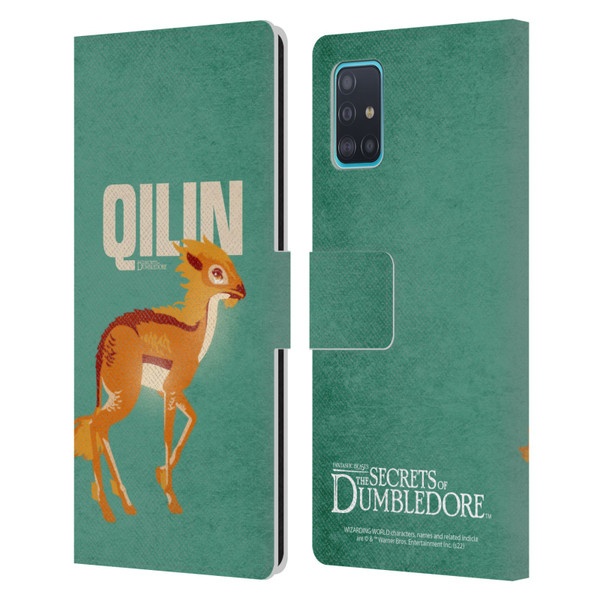 Fantastic Beasts: Secrets of Dumbledore Graphic Badges Qilin Leather Book Wallet Case Cover For Samsung Galaxy A51 (2019)