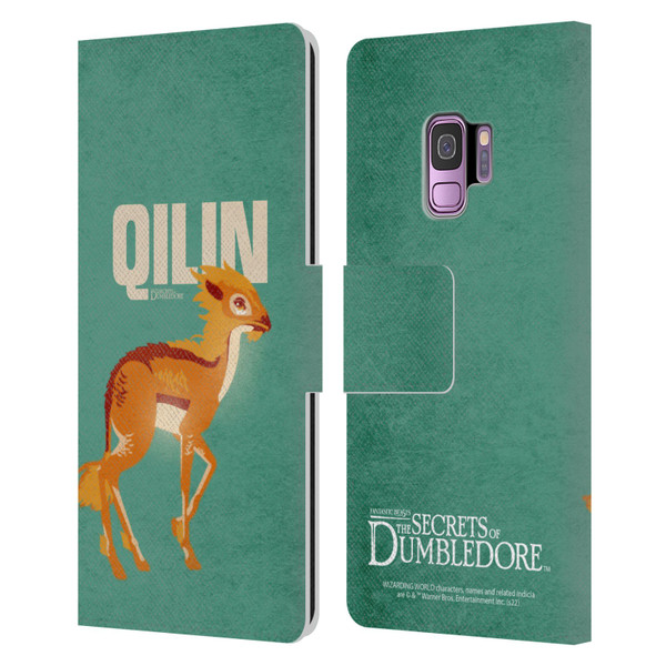 Fantastic Beasts: Secrets of Dumbledore Graphic Badges Qilin Leather Book Wallet Case Cover For Samsung Galaxy S9