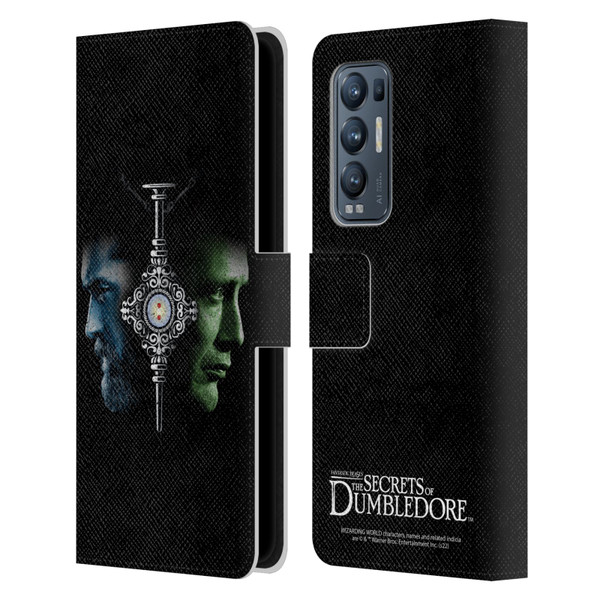 Fantastic Beasts: Secrets of Dumbledore Graphic Core Dumbledore And Grindelwald Leather Book Wallet Case Cover For OPPO Find X3 Neo / Reno5 Pro+ 5G