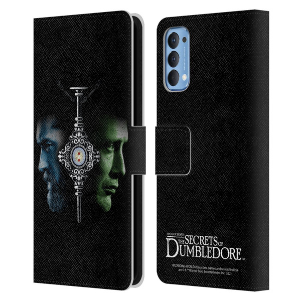 Fantastic Beasts: Secrets of Dumbledore Graphic Core Dumbledore And Grindelwald Leather Book Wallet Case Cover For OPPO Reno 4 5G