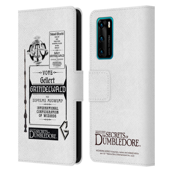 Fantastic Beasts: Secrets of Dumbledore Graphics Gellert Grindelwald Leather Book Wallet Case Cover For Huawei P40 5G
