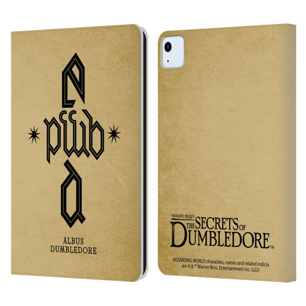 Fantastic Beasts: Secrets of Dumbledore Graphics Dumbledore's Monogram Leather Book Wallet Case Cover For Apple iPad Air 2020 / 2022