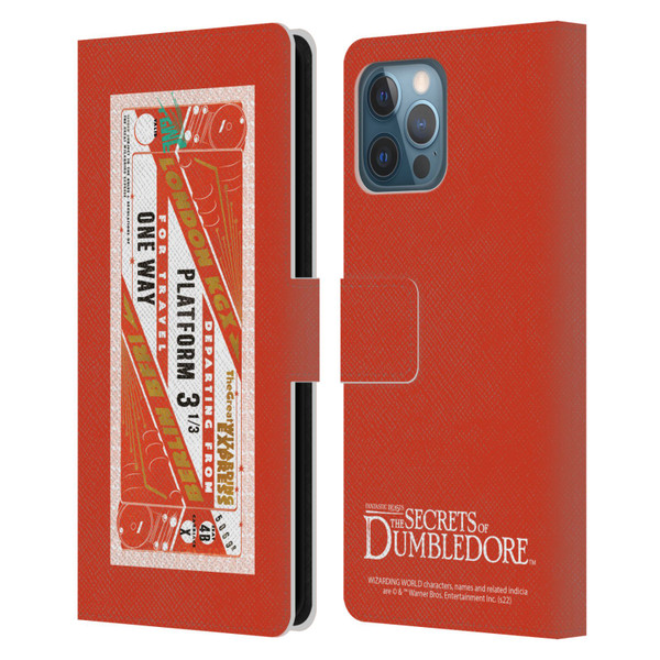 Fantastic Beasts: Secrets of Dumbledore Graphics Train Ticket Leather Book Wallet Case Cover For Apple iPhone 12 Pro Max