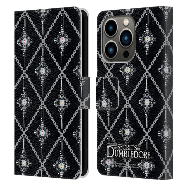 Fantastic Beasts: Secrets of Dumbledore Graphics Blood Troth Pattern Leather Book Wallet Case Cover For Apple iPhone 14 Pro