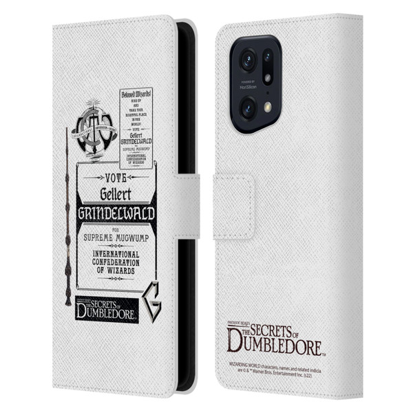 Fantastic Beasts: Secrets of Dumbledore Graphics Gellert Grindelwald Leather Book Wallet Case Cover For OPPO Find X5 Pro