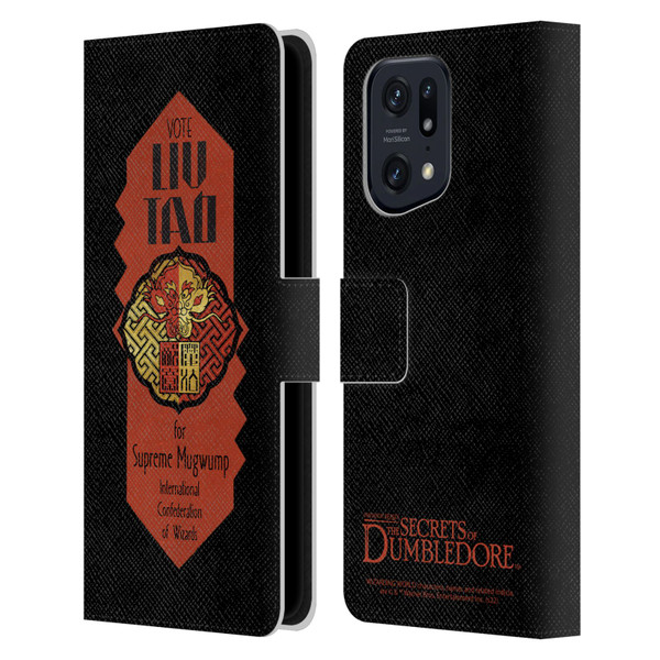Fantastic Beasts: Secrets of Dumbledore Graphics Liu Tao Leather Book Wallet Case Cover For OPPO Find X5 Pro