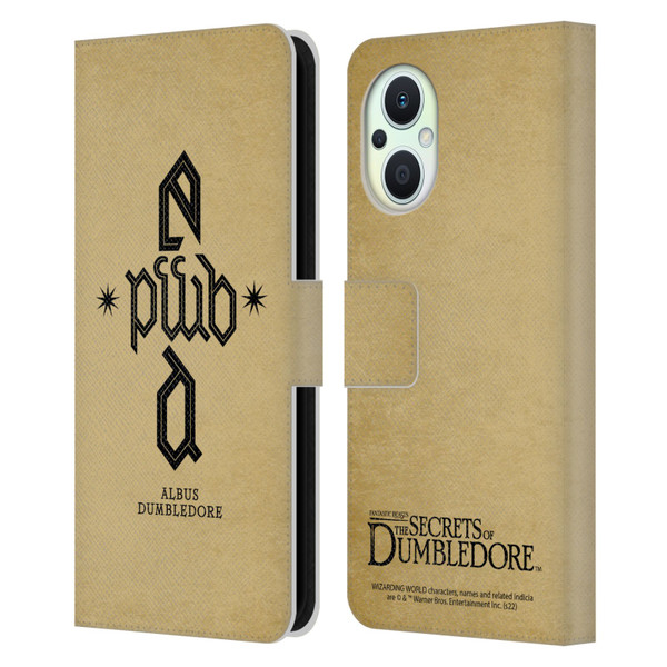 Fantastic Beasts: Secrets of Dumbledore Graphics Dumbledore's Monogram Leather Book Wallet Case Cover For OPPO Reno8 Lite