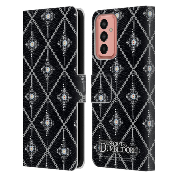 Fantastic Beasts: Secrets of Dumbledore Graphics Blood Troth Pattern Leather Book Wallet Case Cover For Samsung Galaxy M13 (2022)