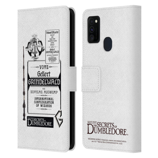 Fantastic Beasts: Secrets of Dumbledore Graphics Gellert Grindelwald Leather Book Wallet Case Cover For Samsung Galaxy M30s (2019)/M21 (2020)
