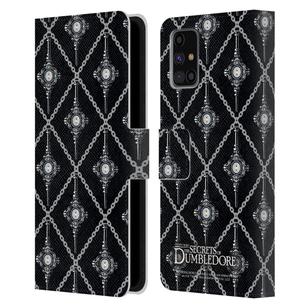Fantastic Beasts: Secrets of Dumbledore Graphics Blood Troth Pattern Leather Book Wallet Case Cover For Samsung Galaxy M31s (2020)