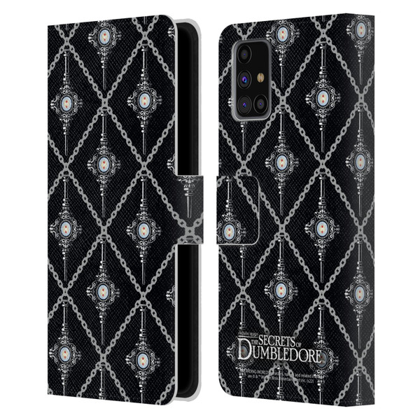 Fantastic Beasts: Secrets of Dumbledore Graphics Blood Troth Pattern Leather Book Wallet Case Cover For Samsung Galaxy M31s (2020)