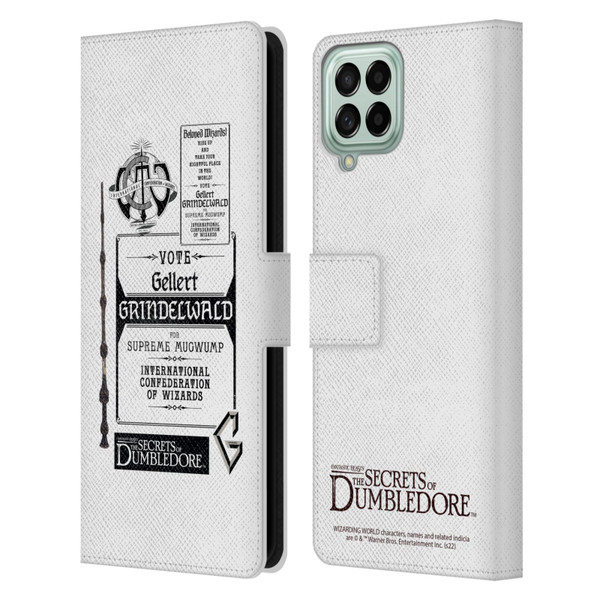 Fantastic Beasts: Secrets of Dumbledore Graphics Gellert Grindelwald Leather Book Wallet Case Cover For Samsung Galaxy M53 (2022)