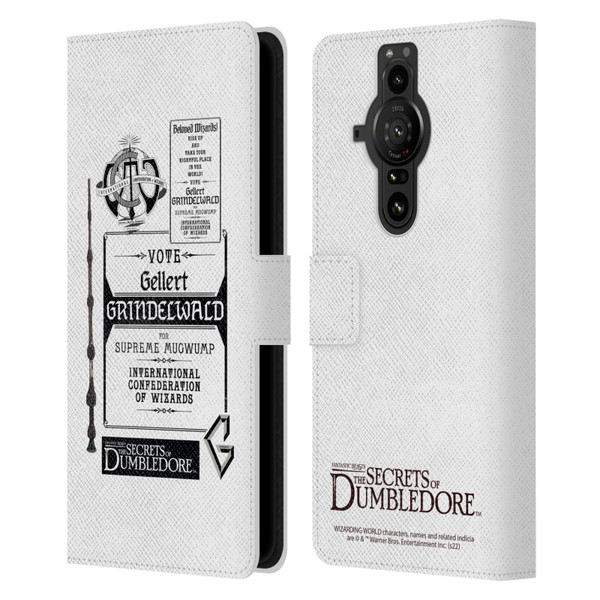 Fantastic Beasts: Secrets of Dumbledore Graphics Gellert Grindelwald Leather Book Wallet Case Cover For Sony Xperia Pro-I