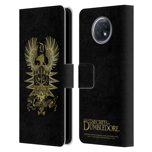 Fantastic Beasts: Secrets of Dumbledore Graphics Dumbledore's Crest Leather Book Wallet Case Cover For Xiaomi Redmi Note 9T 5G