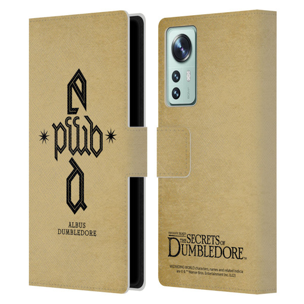 Fantastic Beasts: Secrets of Dumbledore Graphics Dumbledore's Monogram Leather Book Wallet Case Cover For Xiaomi 12